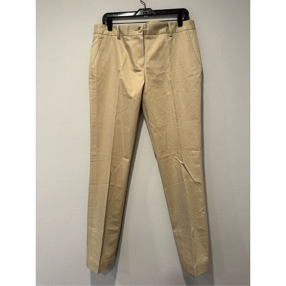 Lacoste Women's Gabardine Straight Leg Chino Pants in tan size  EU40/US8 NWT - Picture 1 of 10